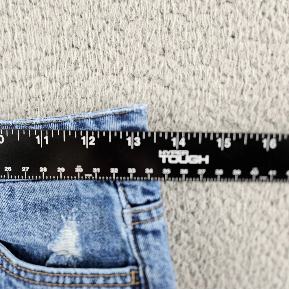 Bridge by Gly Jean Shorts‎ Wonmens 24 Blue Mom Fit Distressed Denim Boho Beach